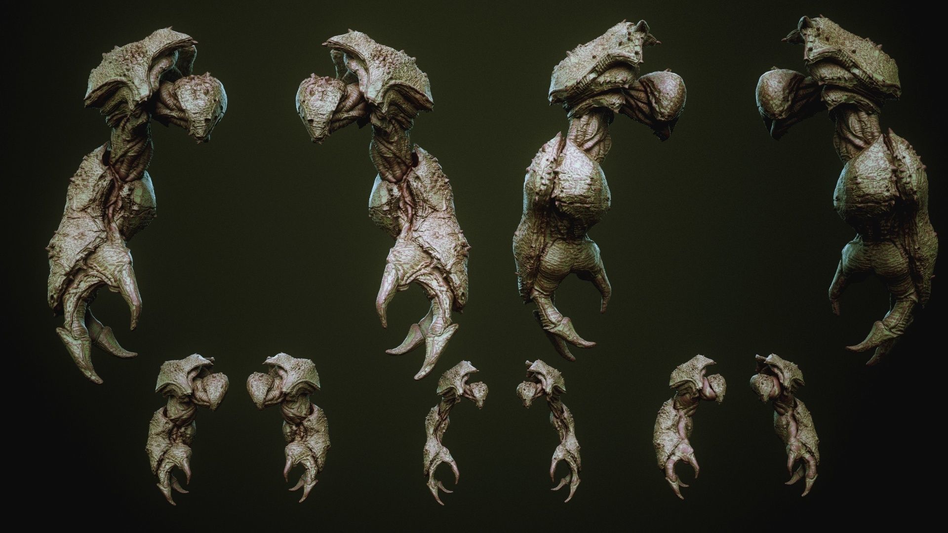 DEMON part three 40 Arms with Blendshapes 3D model_10