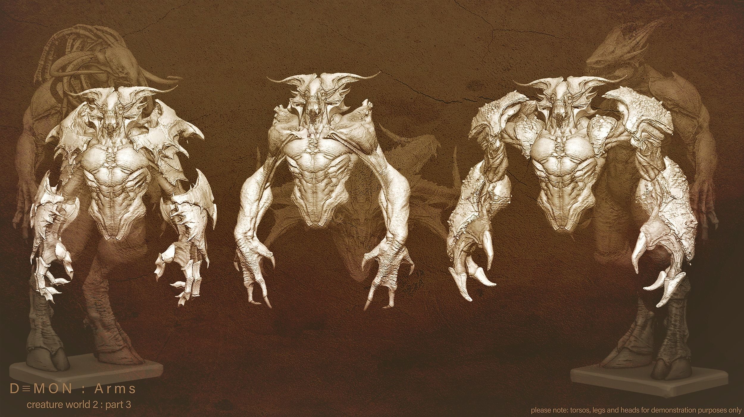 DEMON part three 40 Arms with Blendshapes 3D model_8