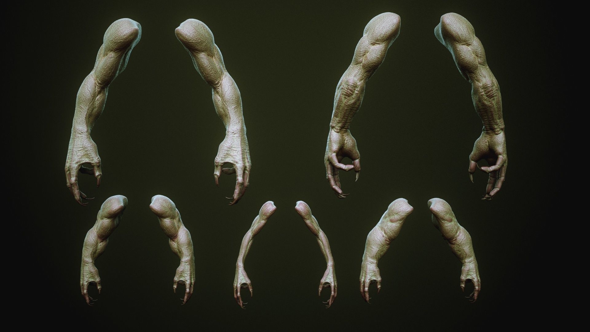 DEMON part three 40 Arms with Blendshapes 3D model_43