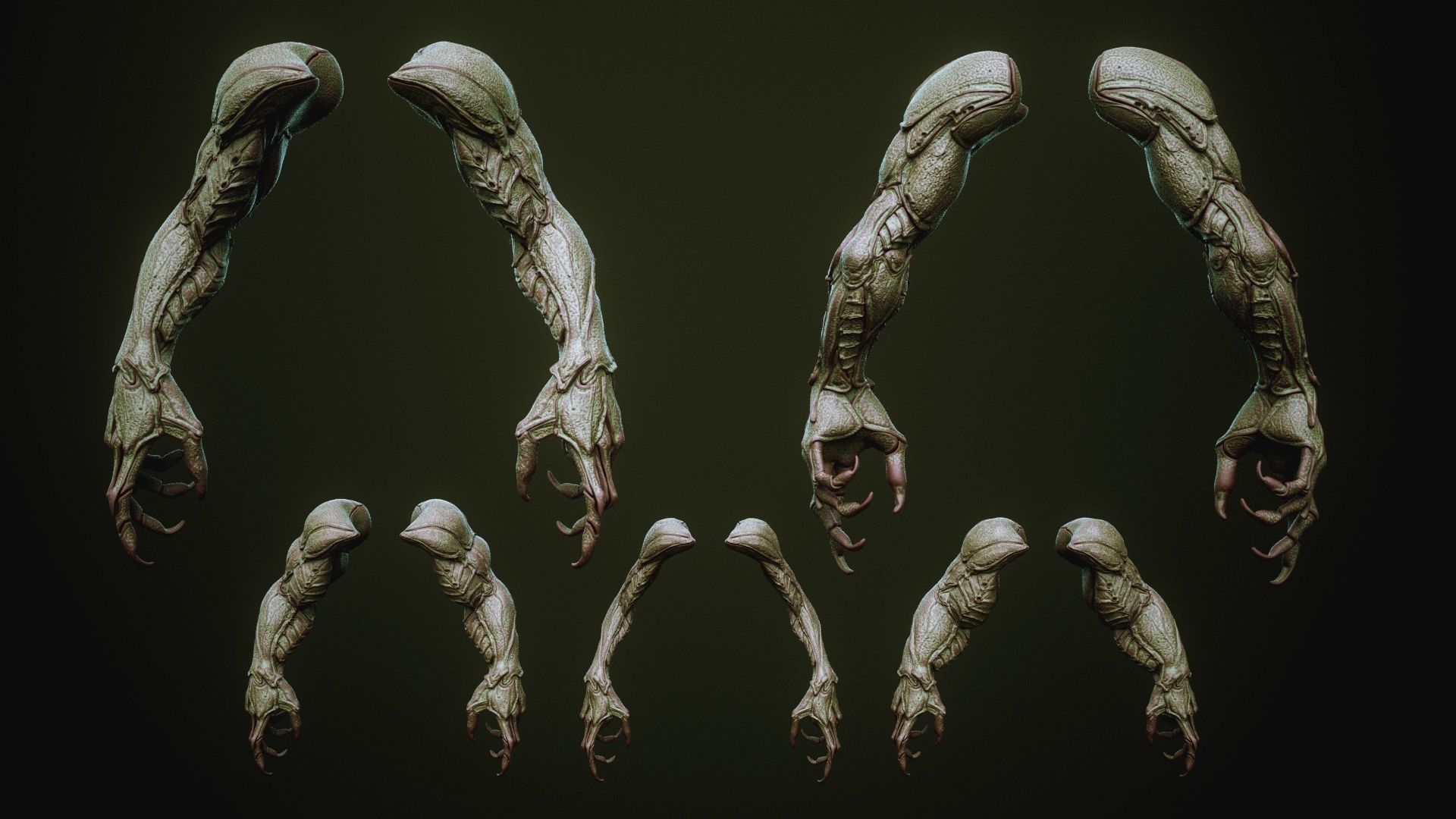 DEMON part three 40 Arms with Blendshapes 3D model_34