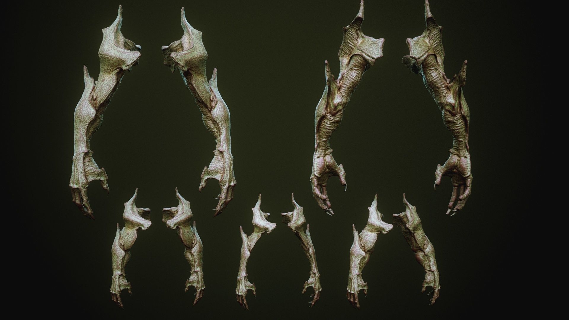 DEMON part three 40 Arms with Blendshapes 3D model_30