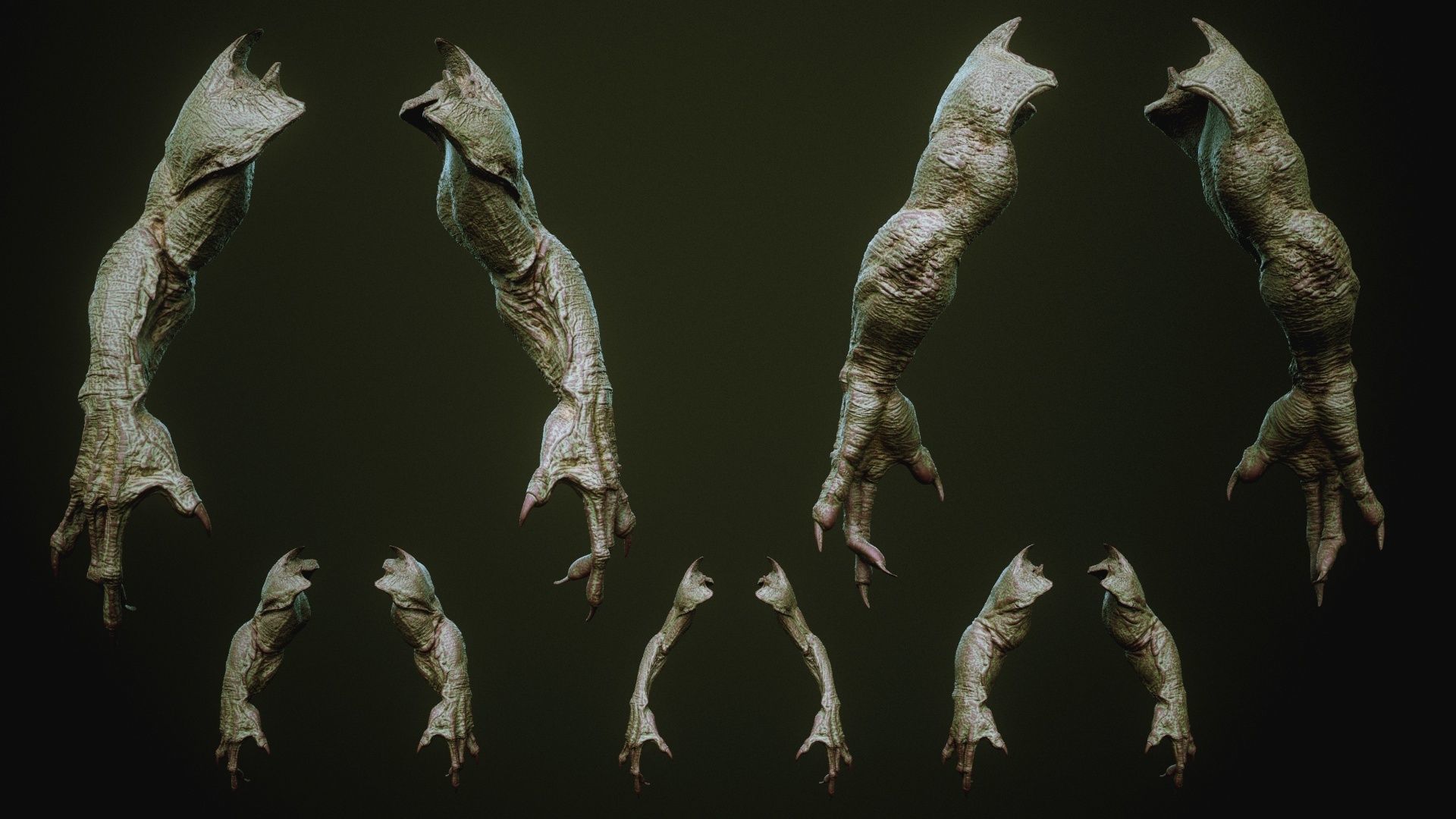 DEMON part three 40 Arms with Blendshapes 3D model_13