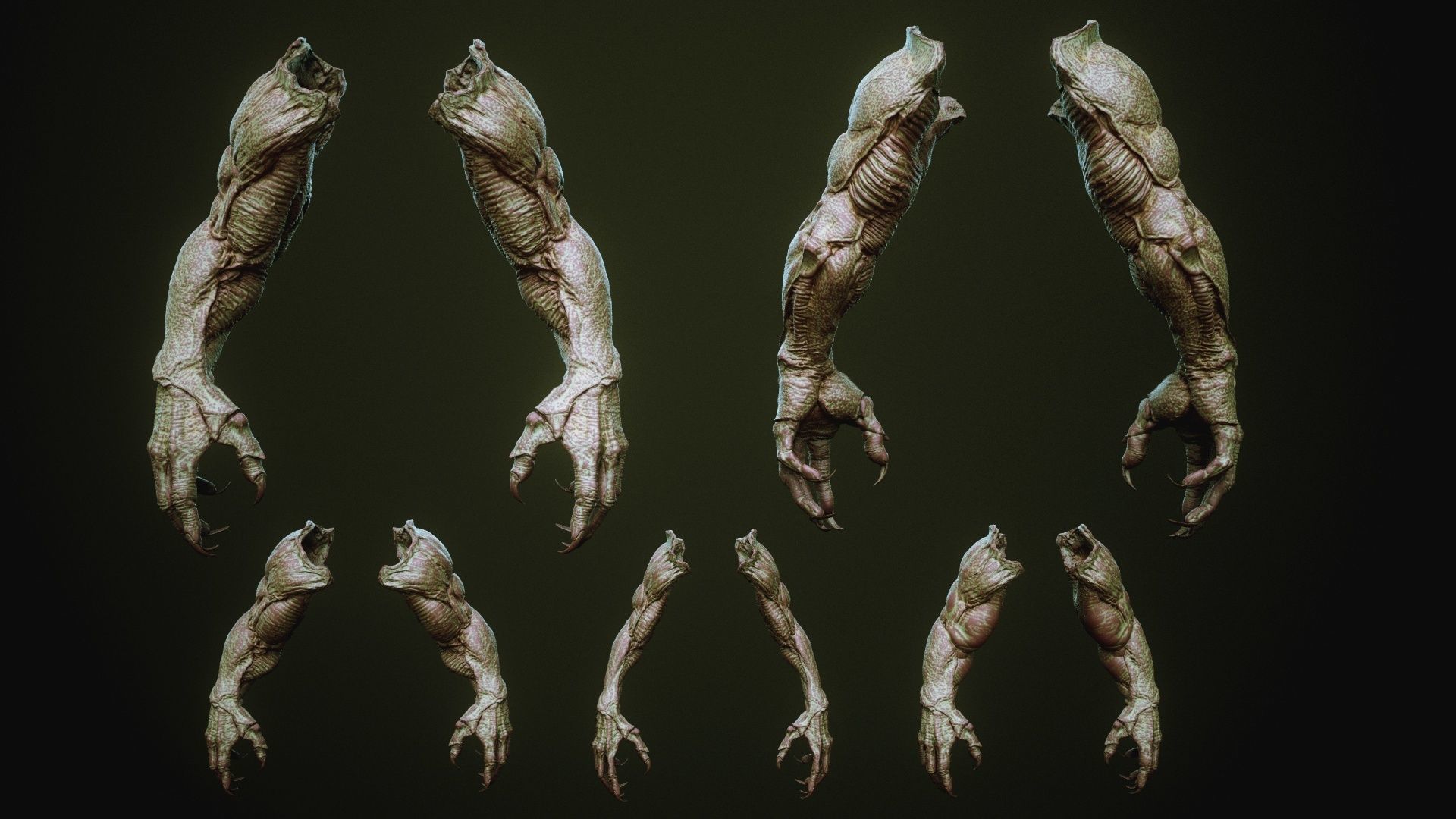 DEMON part three 40 Arms with Blendshapes 3D model_28