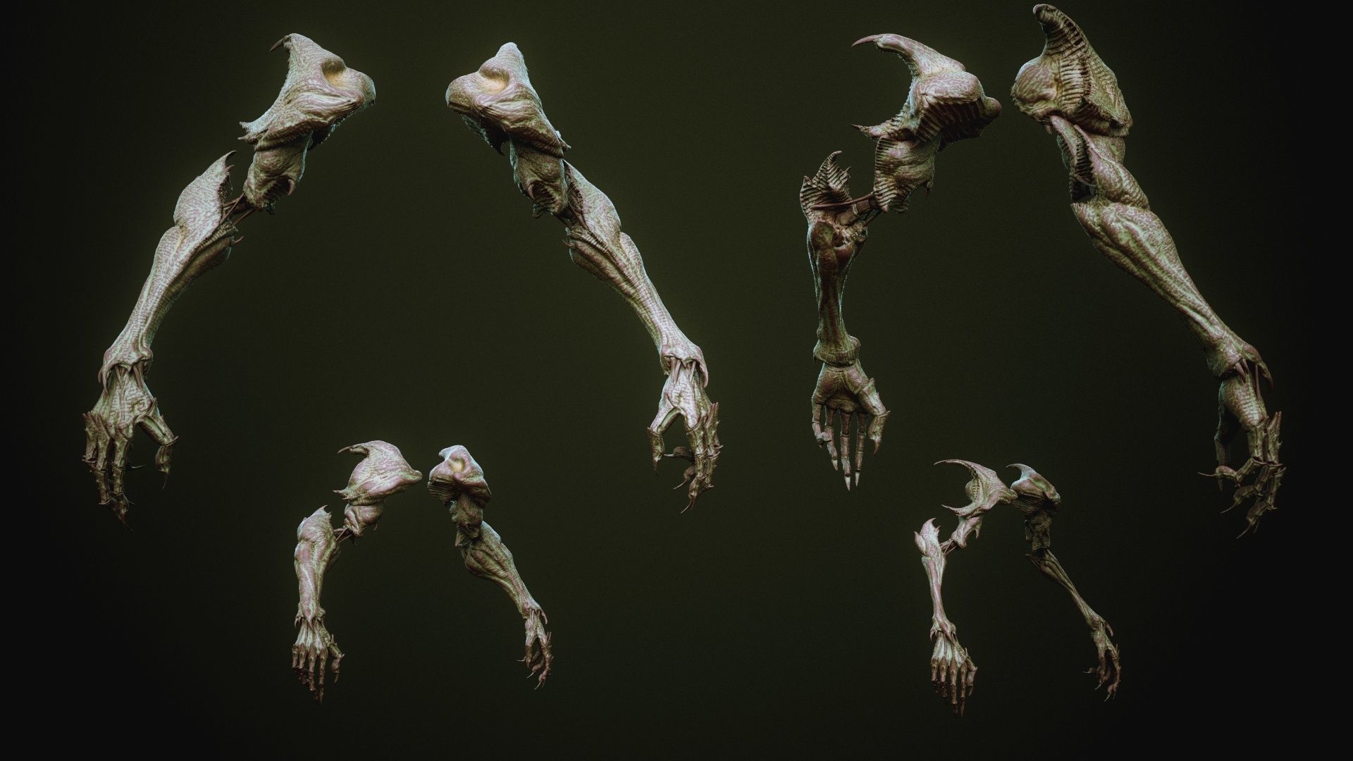 DEMON part three 40 Arms with Blendshapes 3D model_26