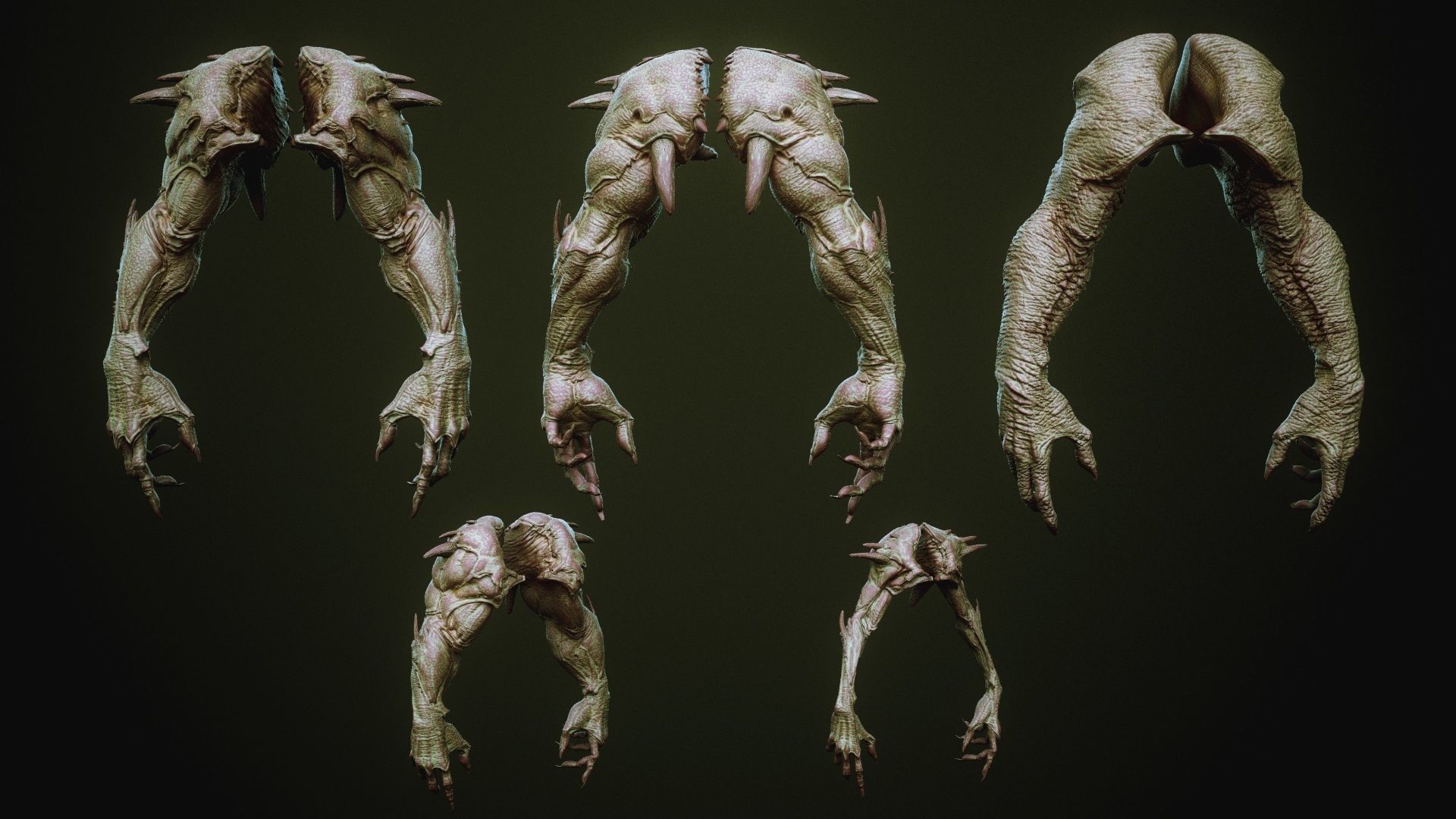 DEMON part three 40 Arms with Blendshapes 3D model_35