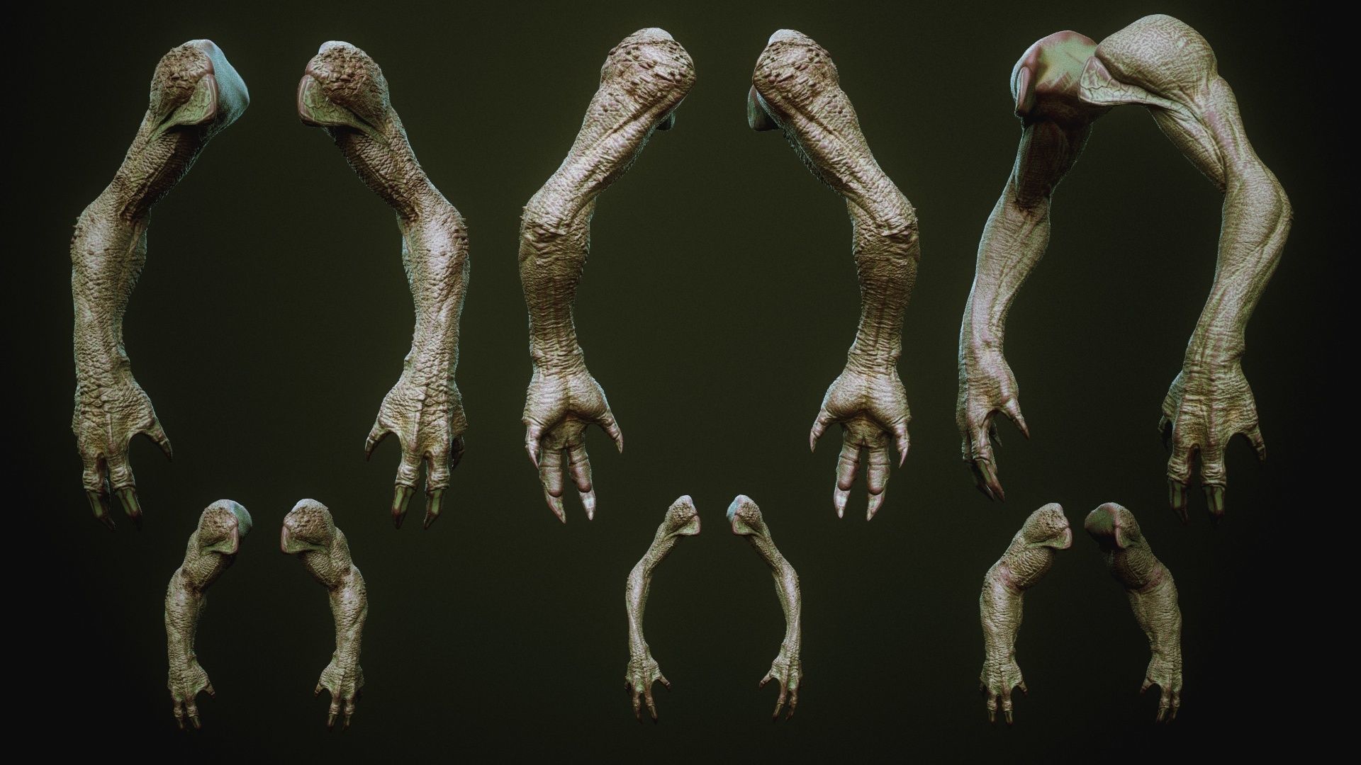 DEMON part three 40 Arms with Blendshapes 3D model_12