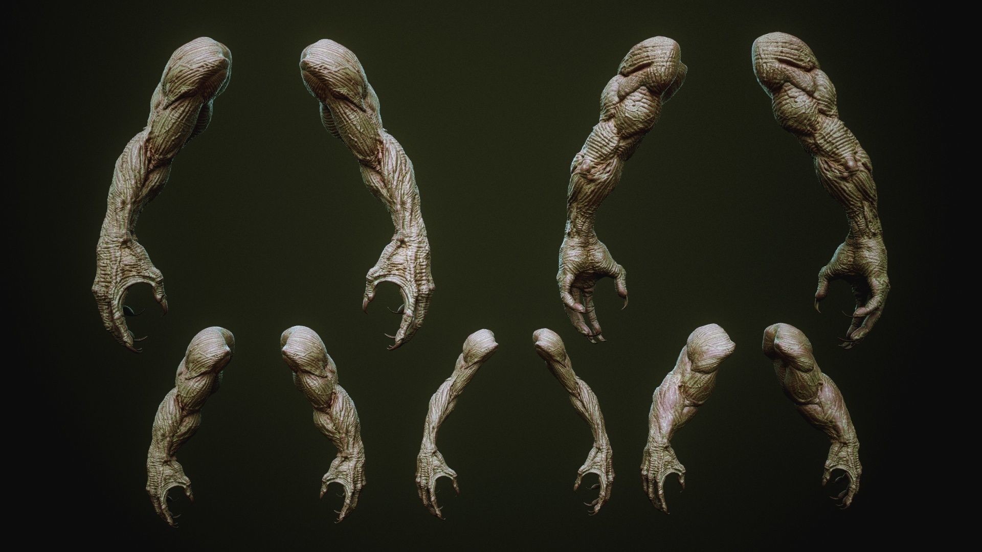 DEMON part three 40 Arms with Blendshapes 3D model_27