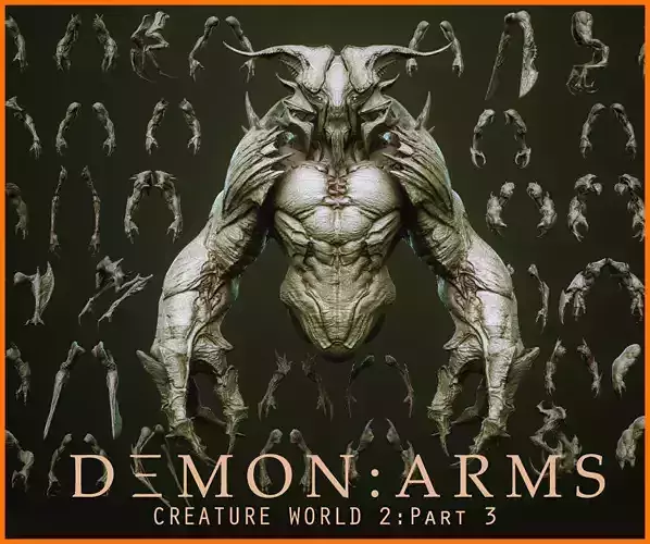 DEMON part three 40 Arms with Blendshapes 3D model