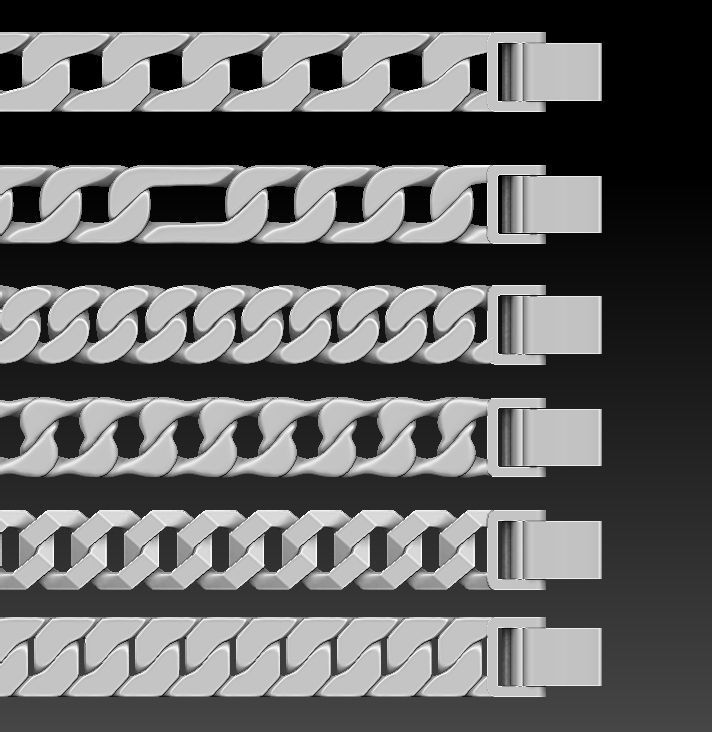 6 styles of necklaces 3D print model 3D print model_1