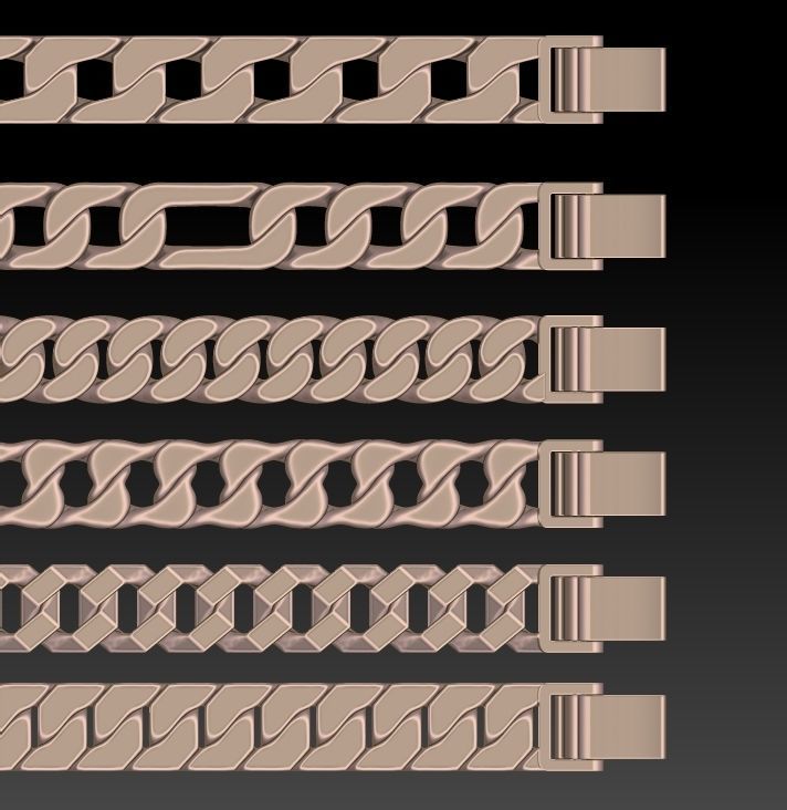 6 styles of necklaces 3D print model 3D print model_3