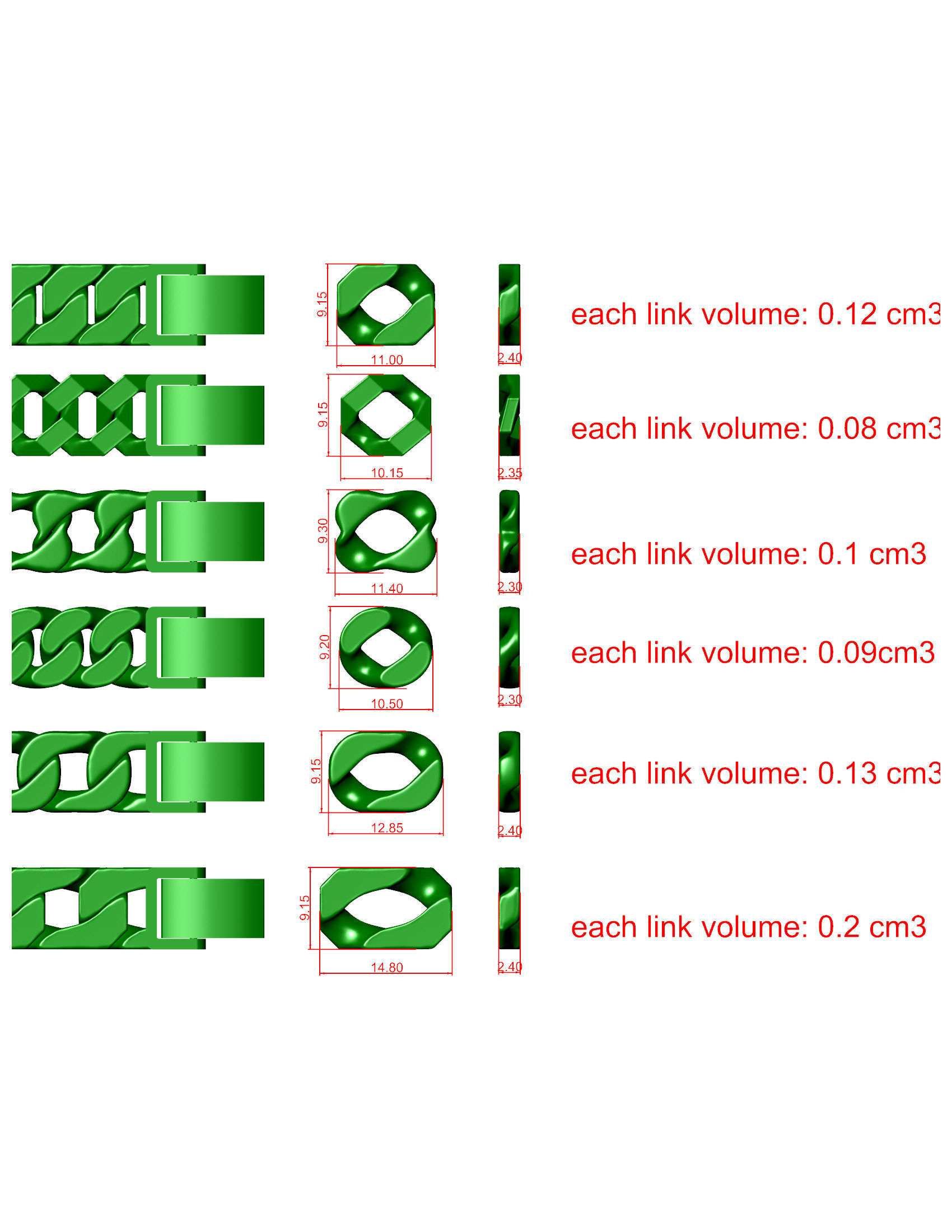 6 styles of necklaces 3D print model 3D print model_5