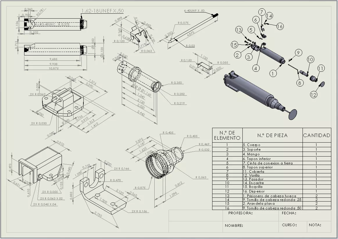 PISTOLA DE ROCIADO CON PLANO 3D model_0