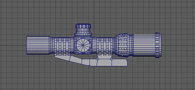 Rifle Magnification Scope Low-poly 3D model_8