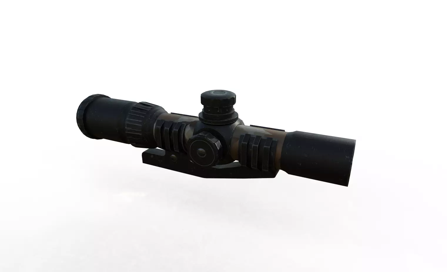 Rifle Magnification Scope Low-poly 3D model_0