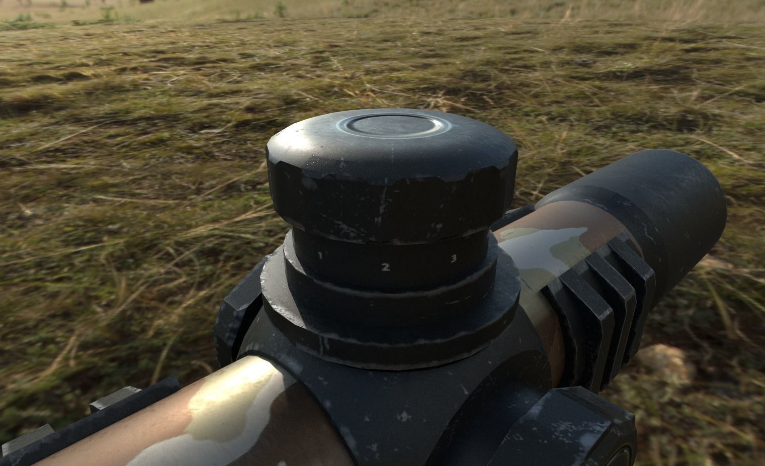 Rifle Magnification Scope Low-poly 3D model_1