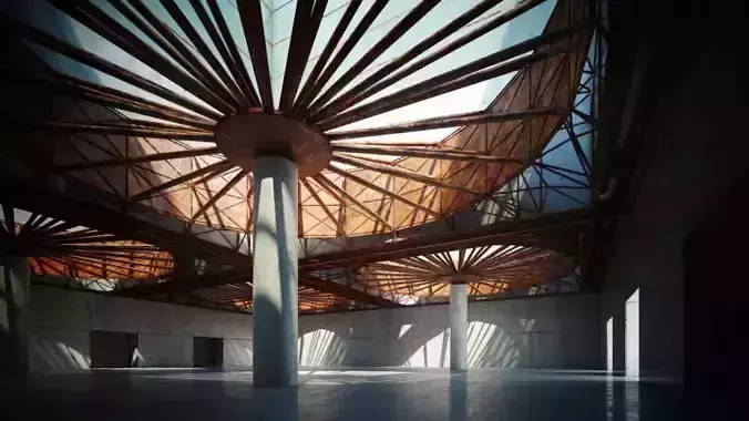 Huge Lobby Of A Gallery Or A Majestic Building