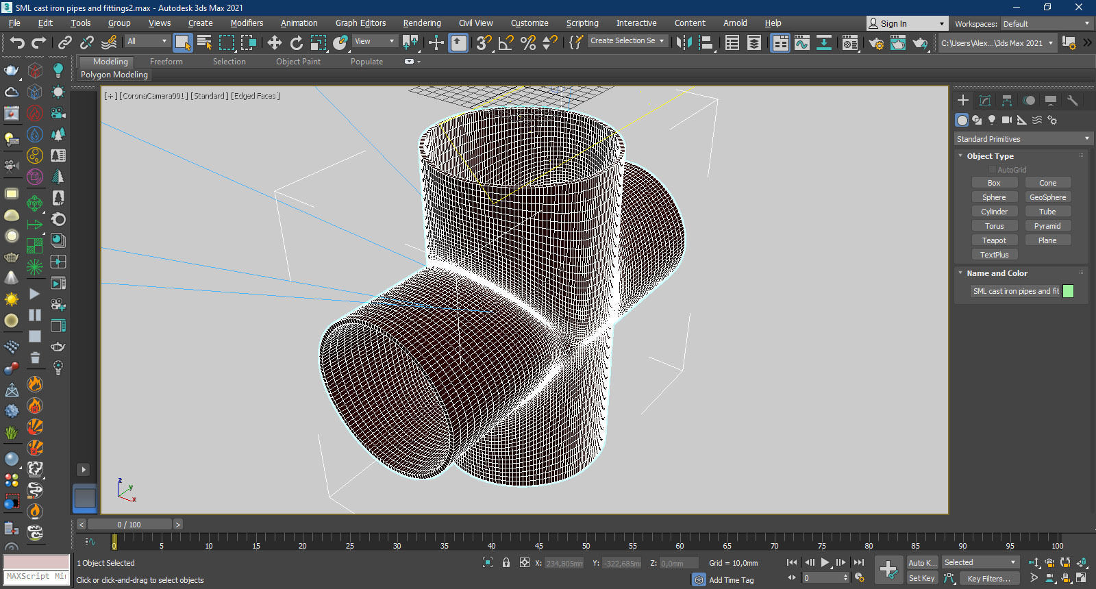 SML cast iron pipes and fittings 3D model_7