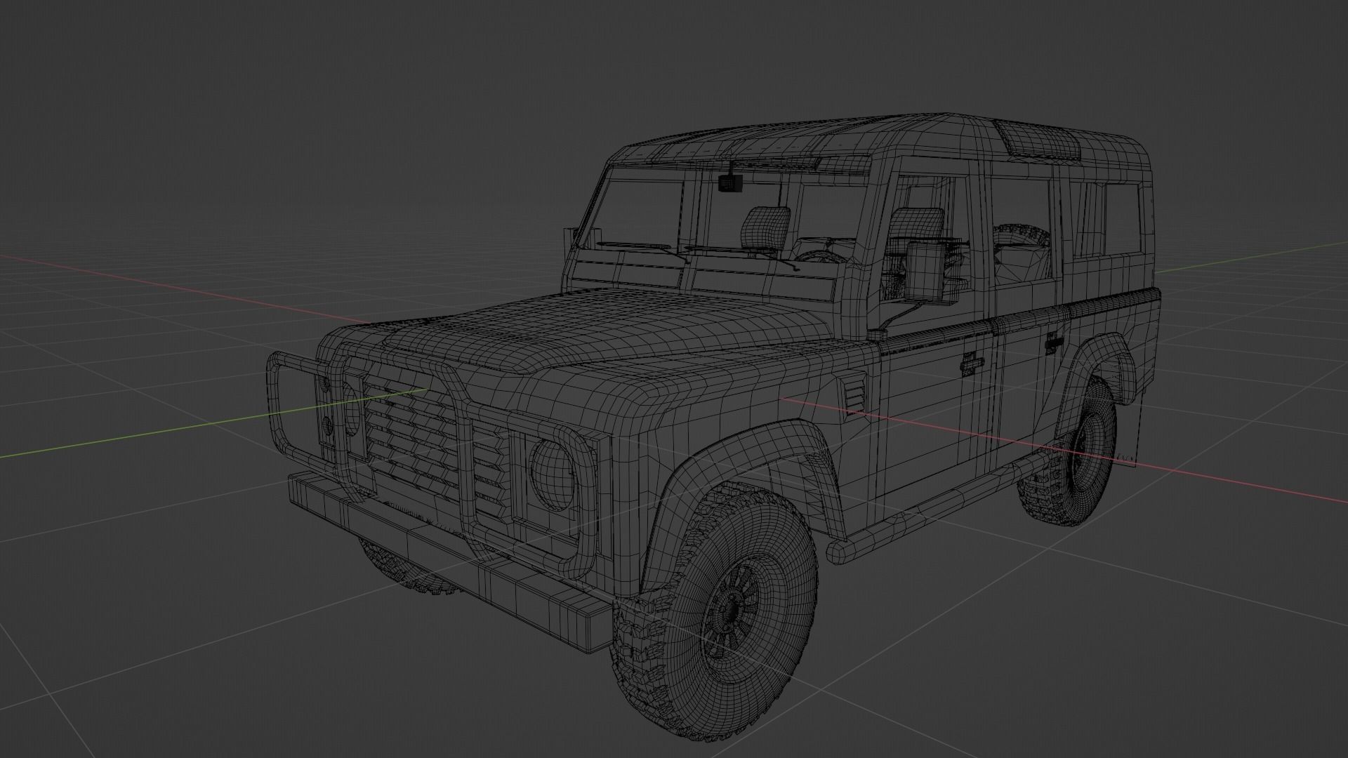 Defender 3D land rover Low-poly 3D model_7