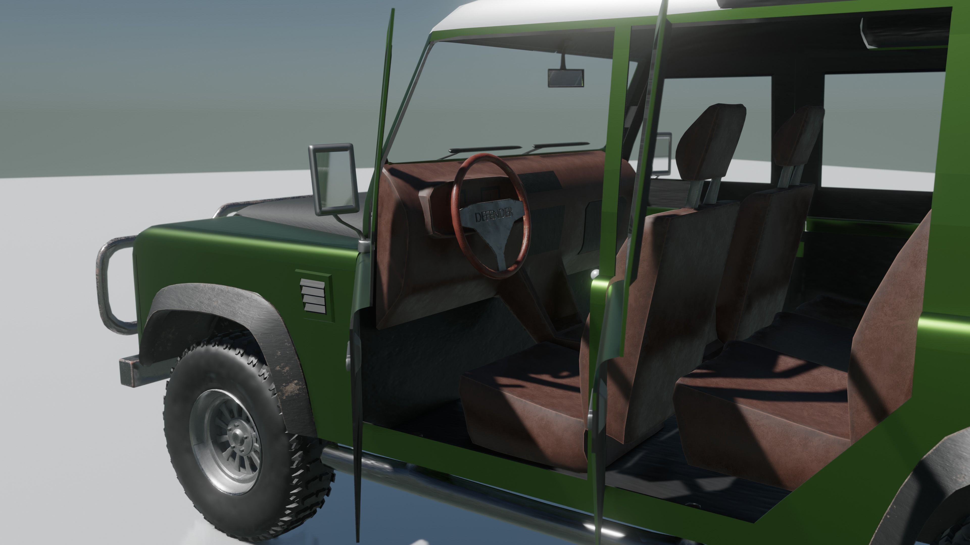 Defender 3D land rover Low-poly 3D model_3