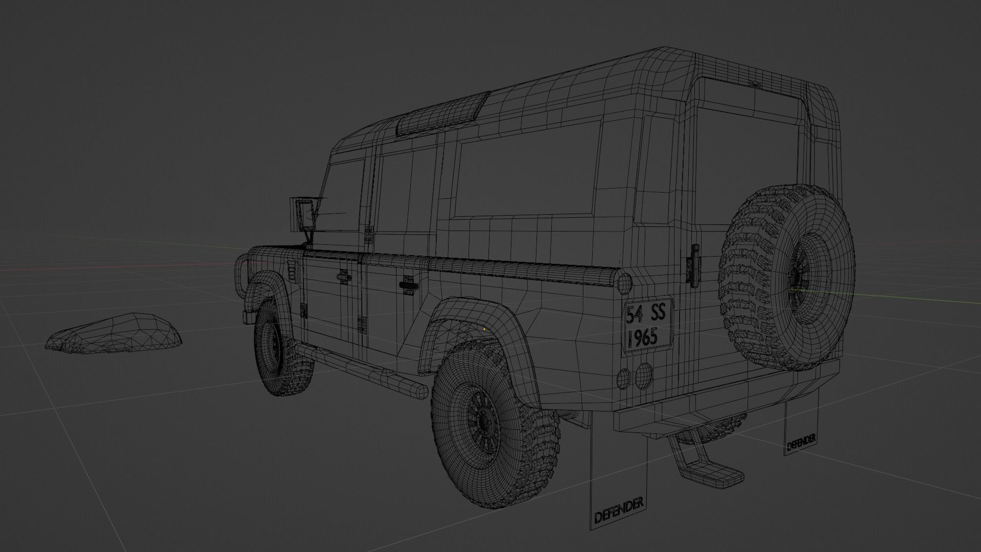 Defender 3D land rover Low-poly 3D model_8