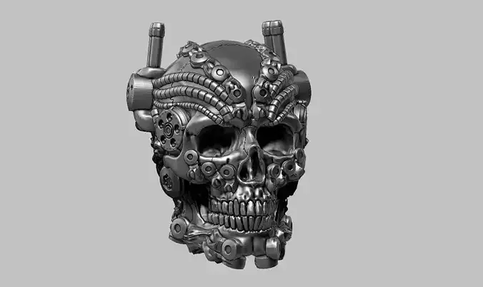 skull robot head a46