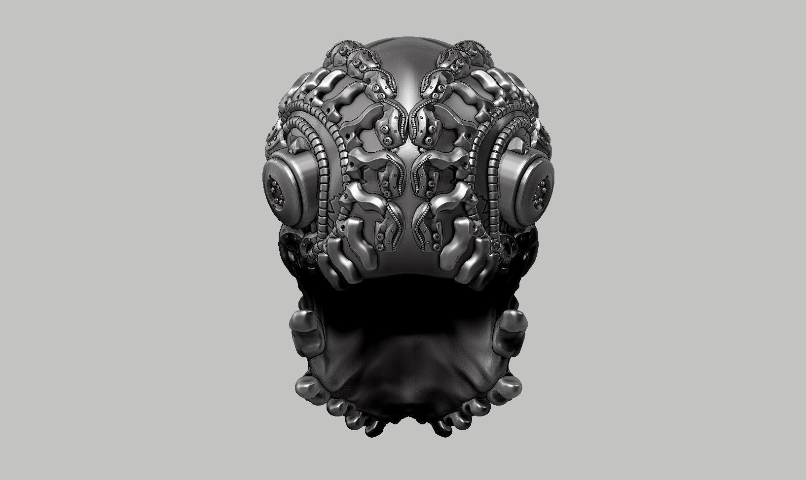 skull robot head a47 3D print model_7