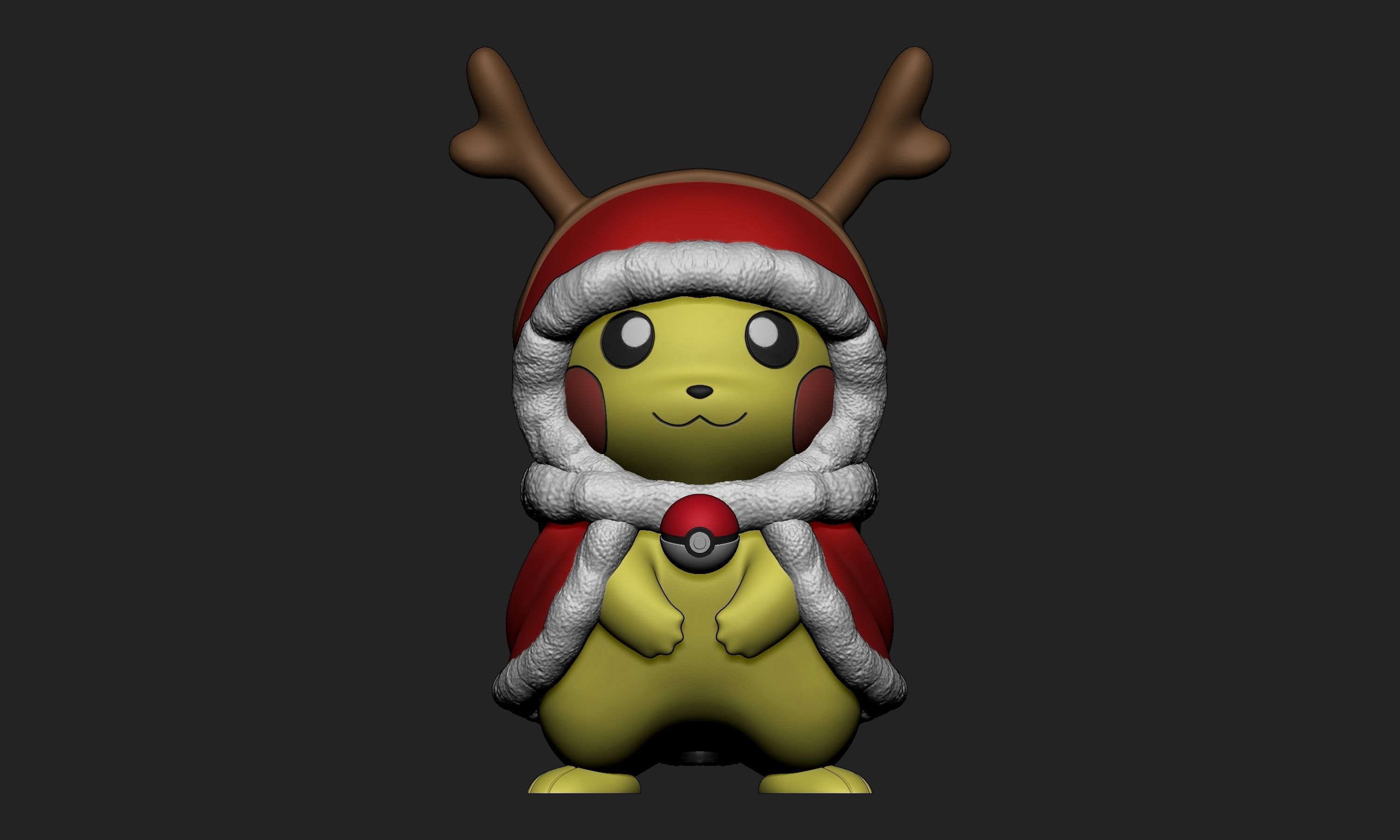 Pokemon - Christmas Pikachu Free 3D print model_1