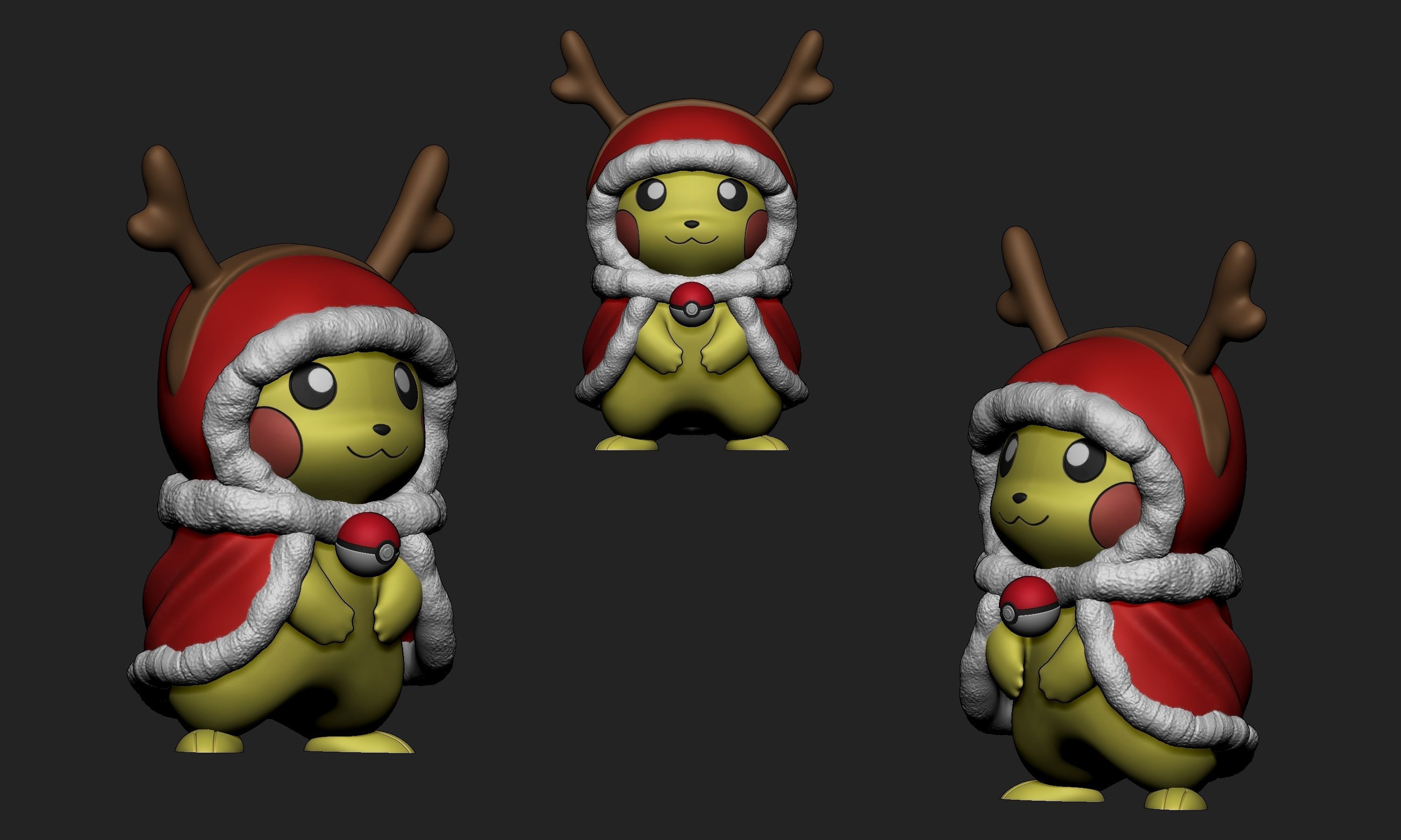 Pokemon - Christmas Pikachu Free 3D print model_2