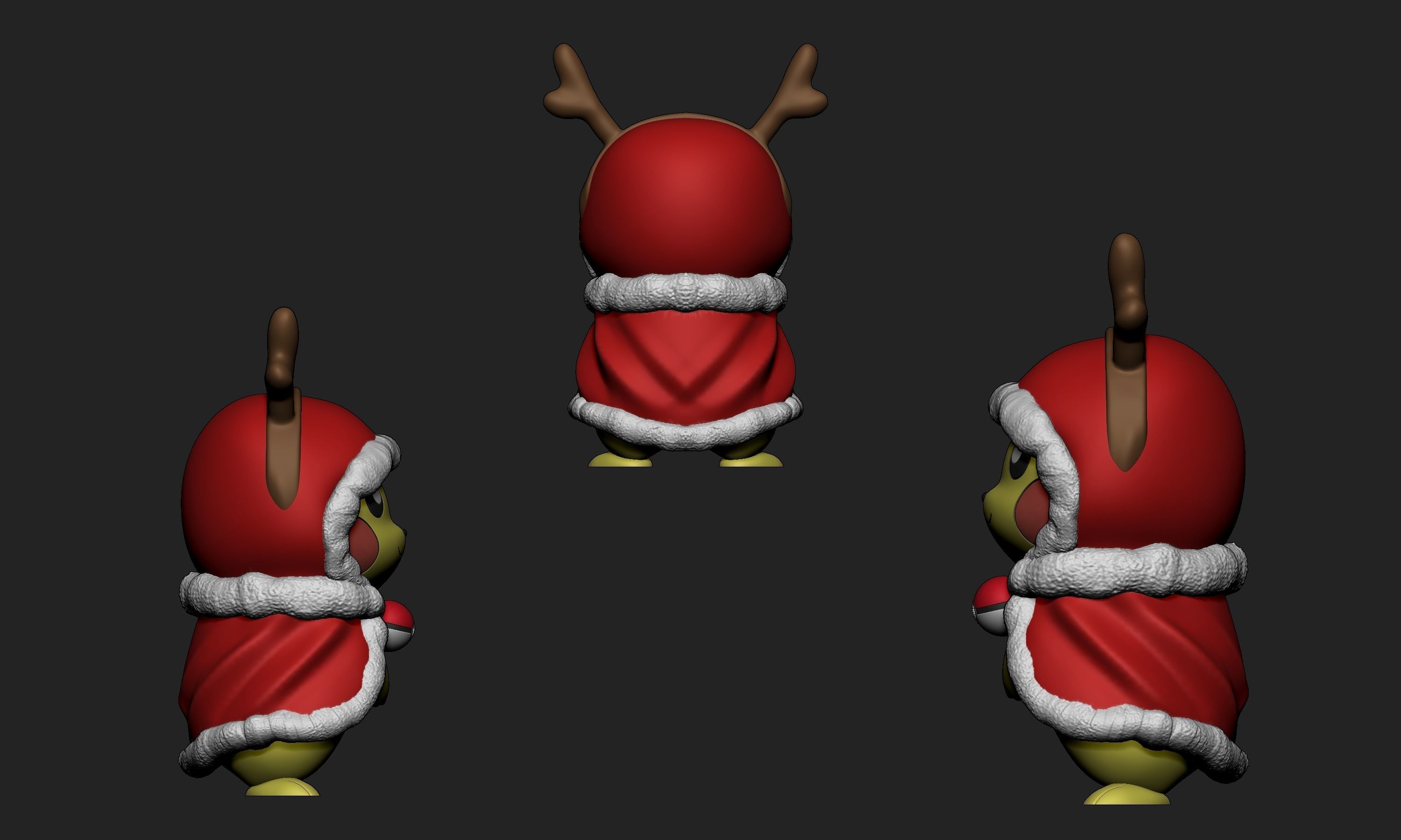 Pokemon - Christmas Pikachu Free 3D print model_3