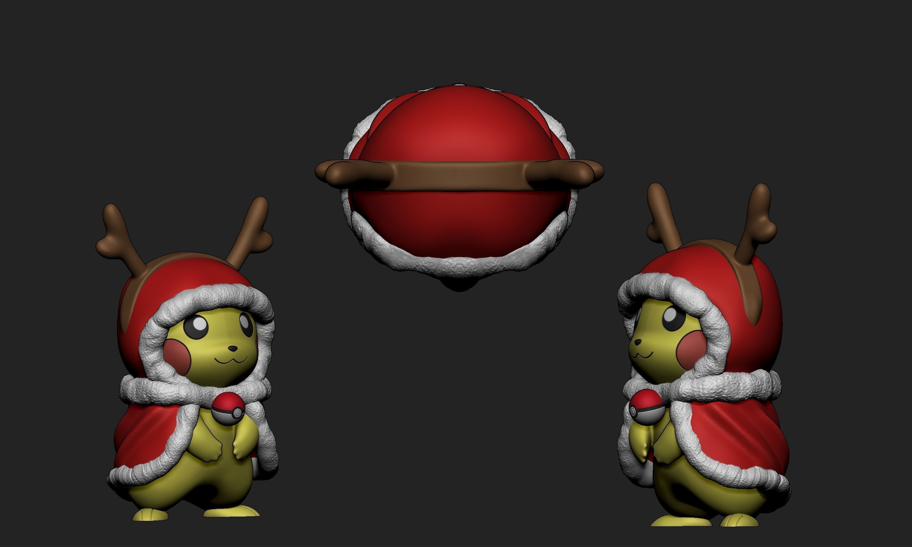 Pokemon - Christmas Pikachu Free 3D print model_4