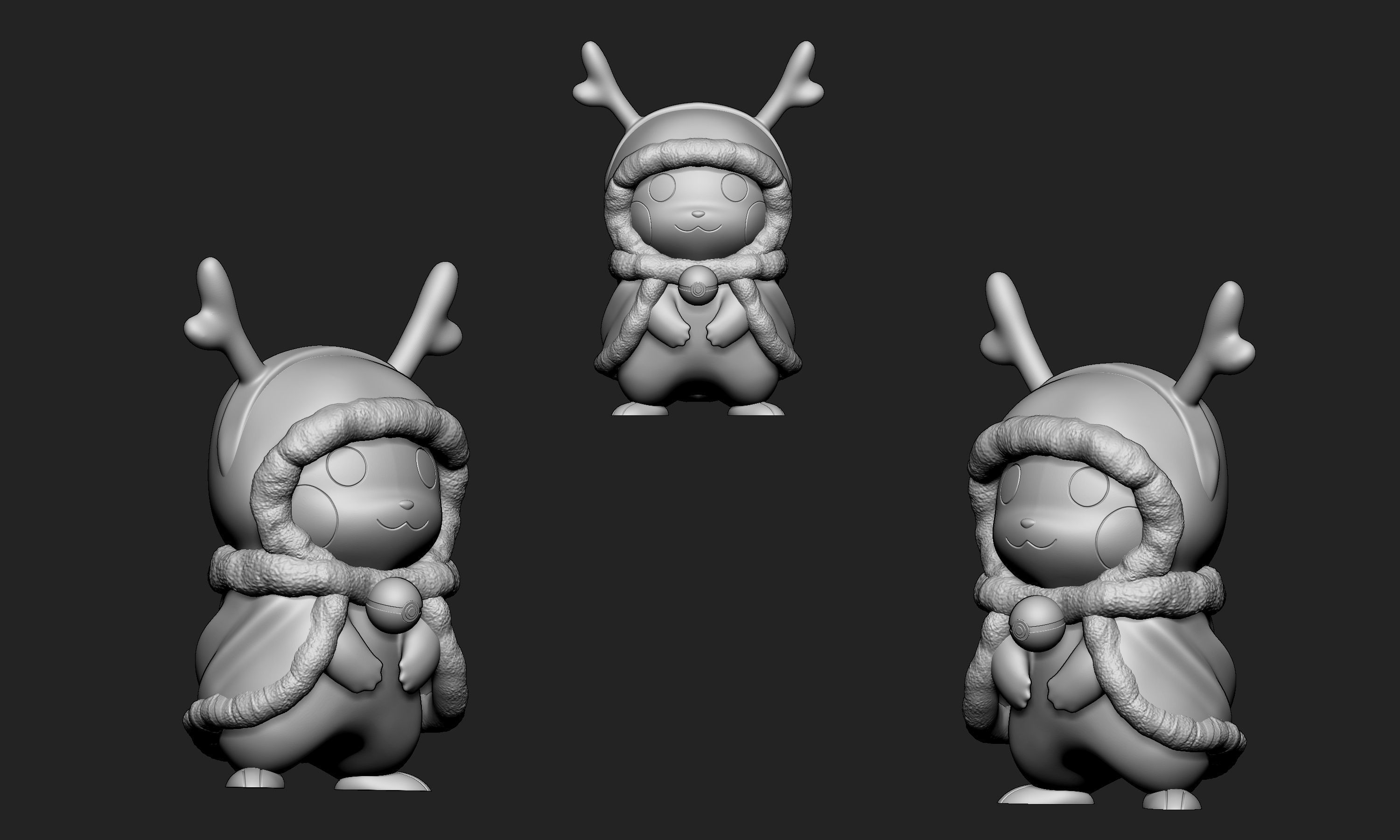 Pokemon - Christmas Pikachu Free 3D print model_6