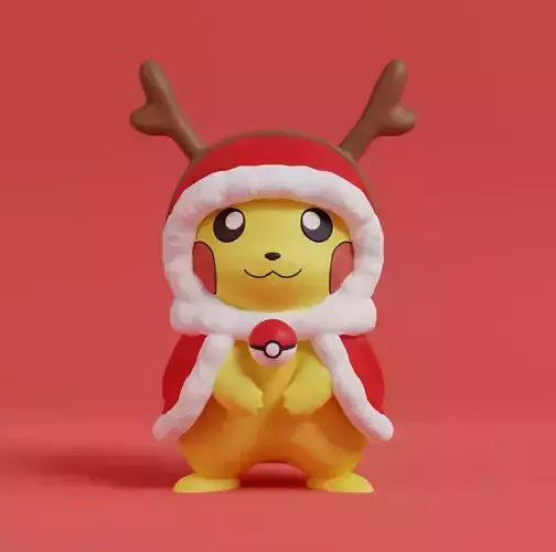 Pokemon - Christmas Pikachu Free 3D print model