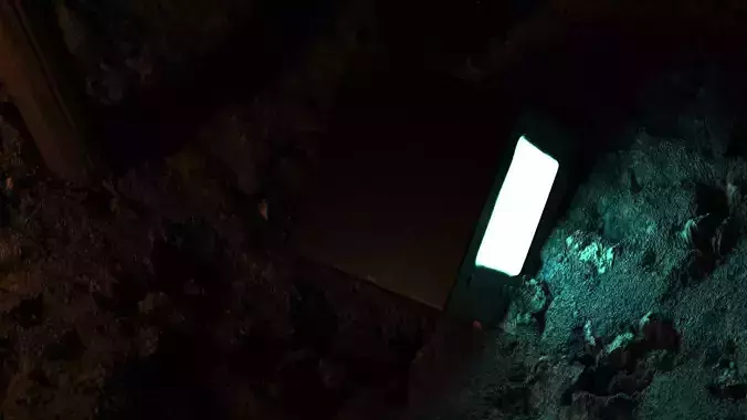 tv 3d model box with light