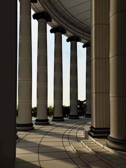 Colonnade Of Ancient Building 3D model | CGTrader