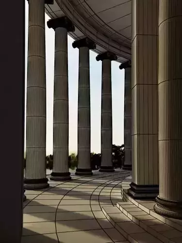 Colonnade Of Ancient Building