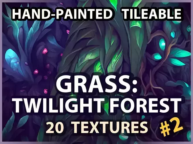 Grass Twilight Forest Floor -20 TEXTURES- Handpainted--PACK 2---