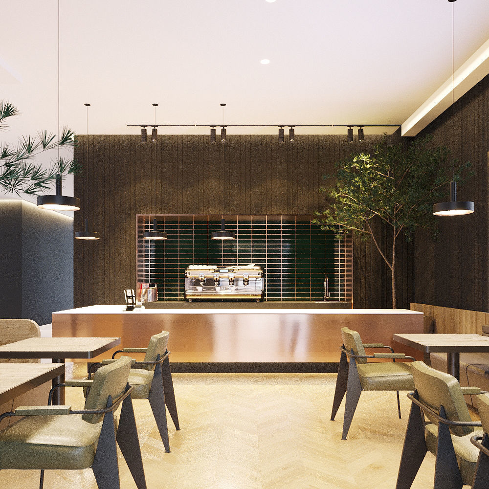 Coffee Shop 3D Model Interior Scene Low-poly 3D model_4