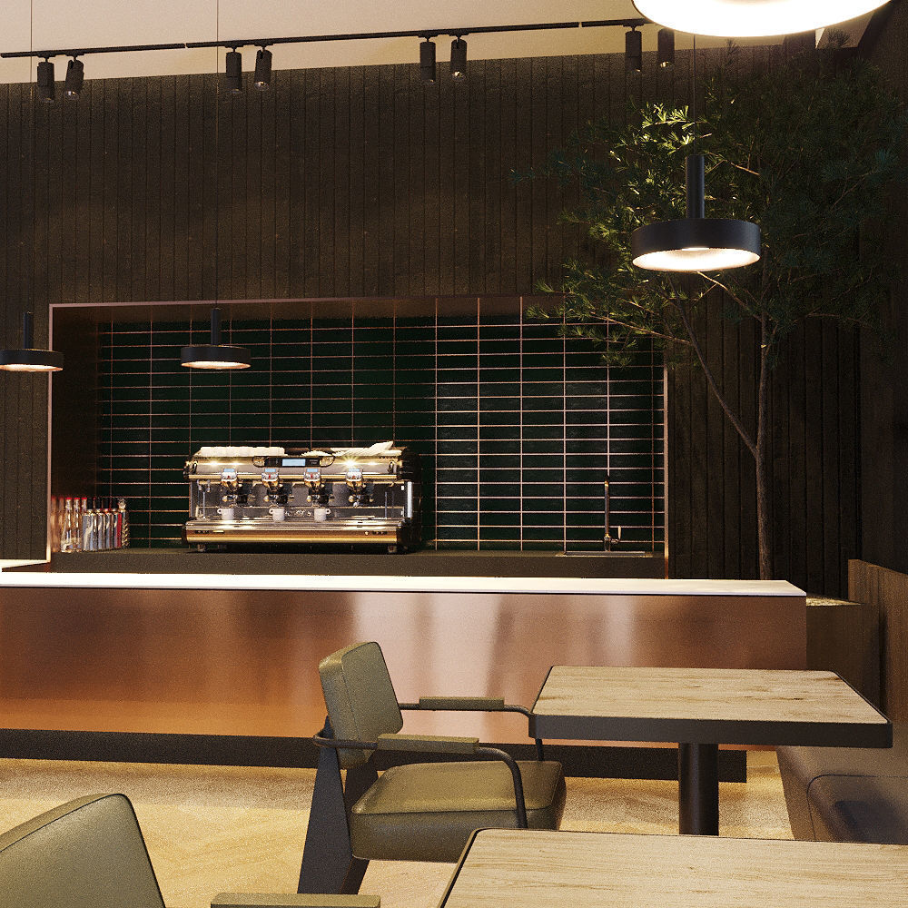 Coffee Shop 3D Model Interior Scene Low-poly 3D model_8