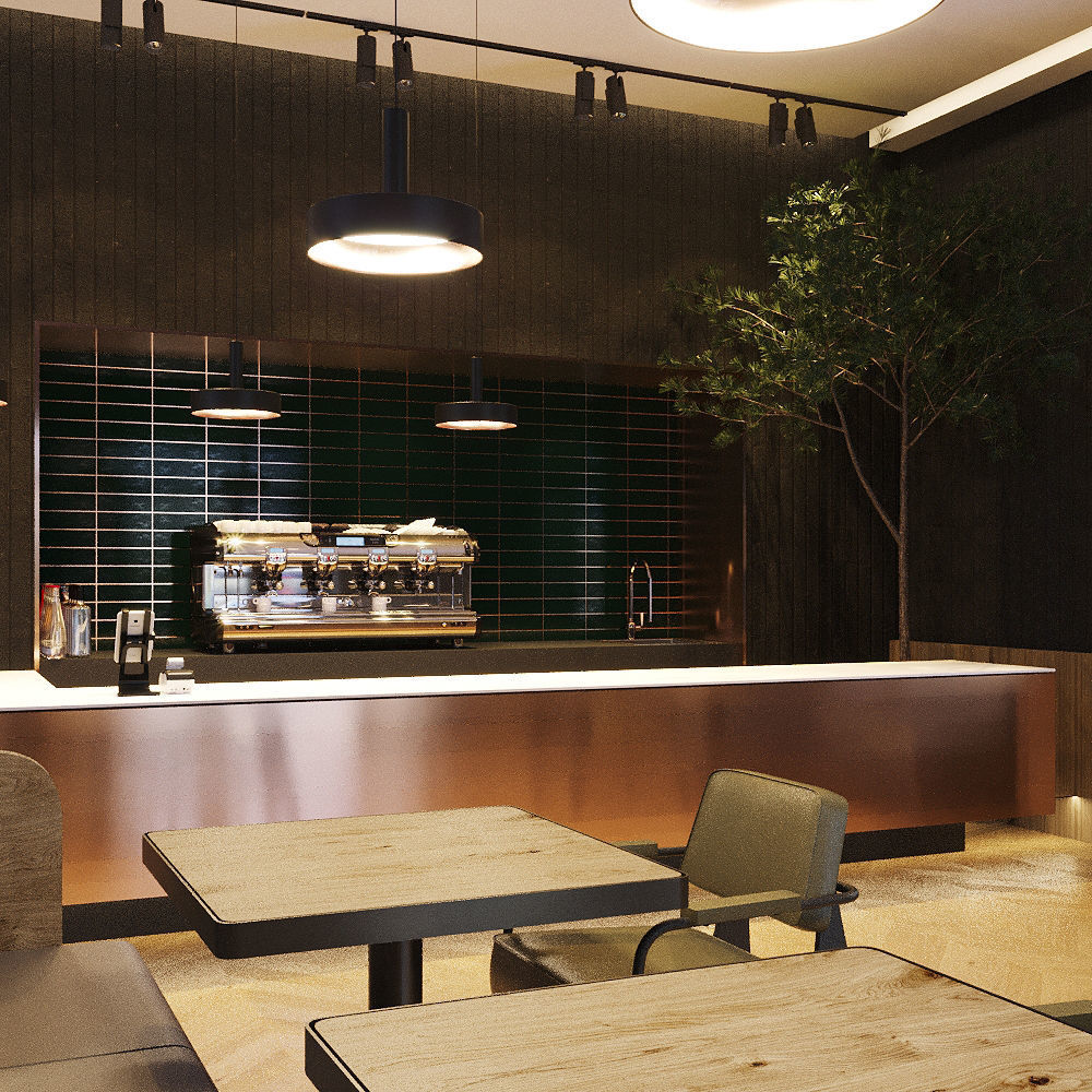 Coffee Shop 3D Model Interior Scene Low-poly 3D model_6
