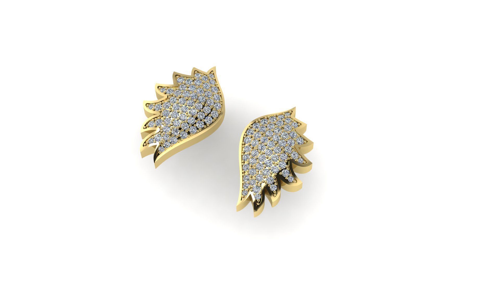 Wings Earrings 3D print model_2