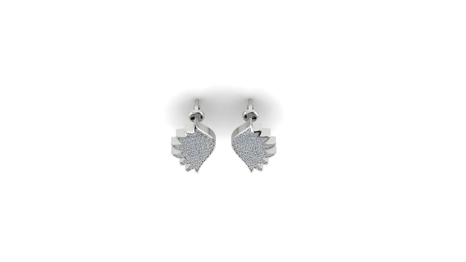 Wings Earrings 3D print model_4