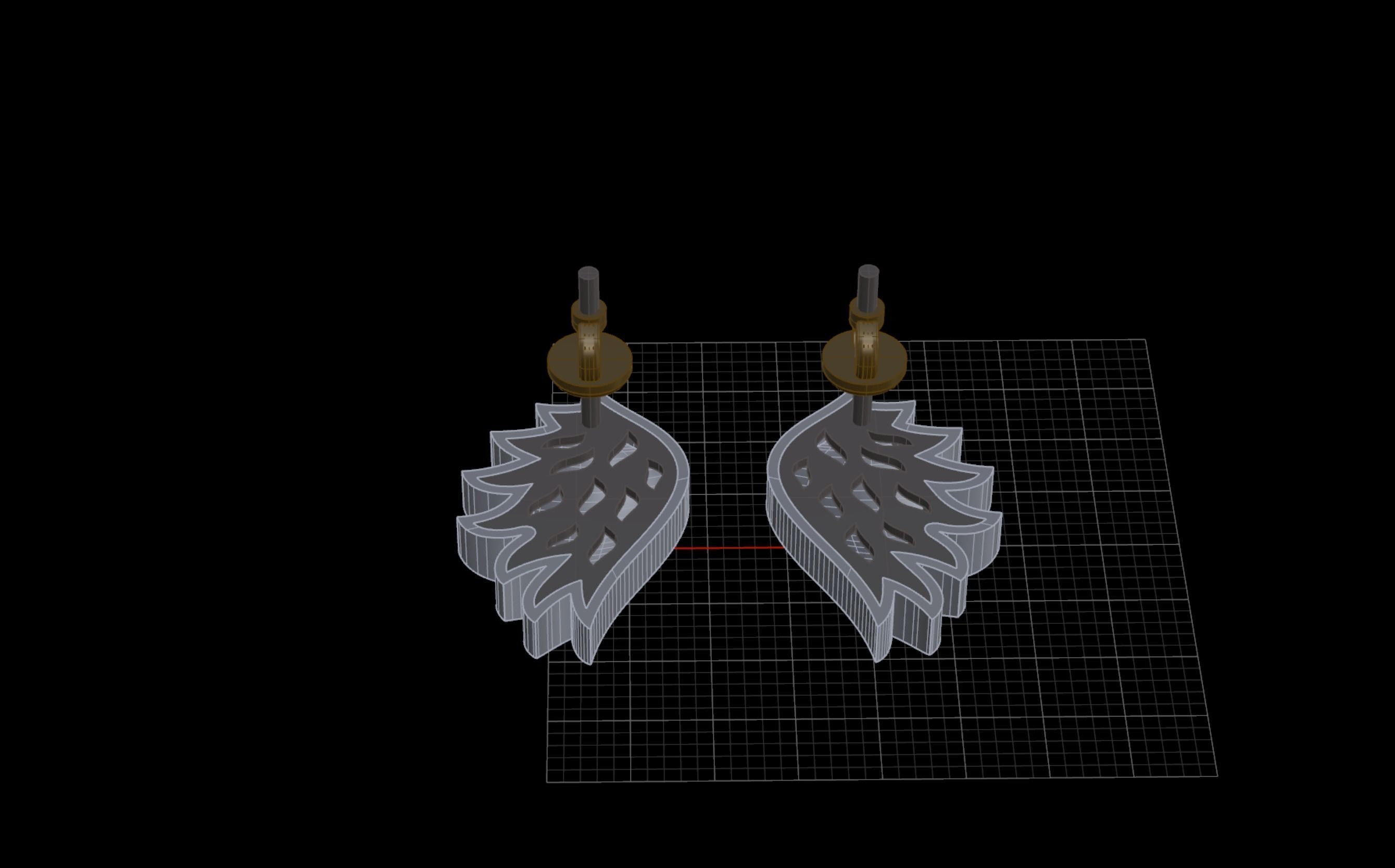 Wings Earrings 3D print model_8