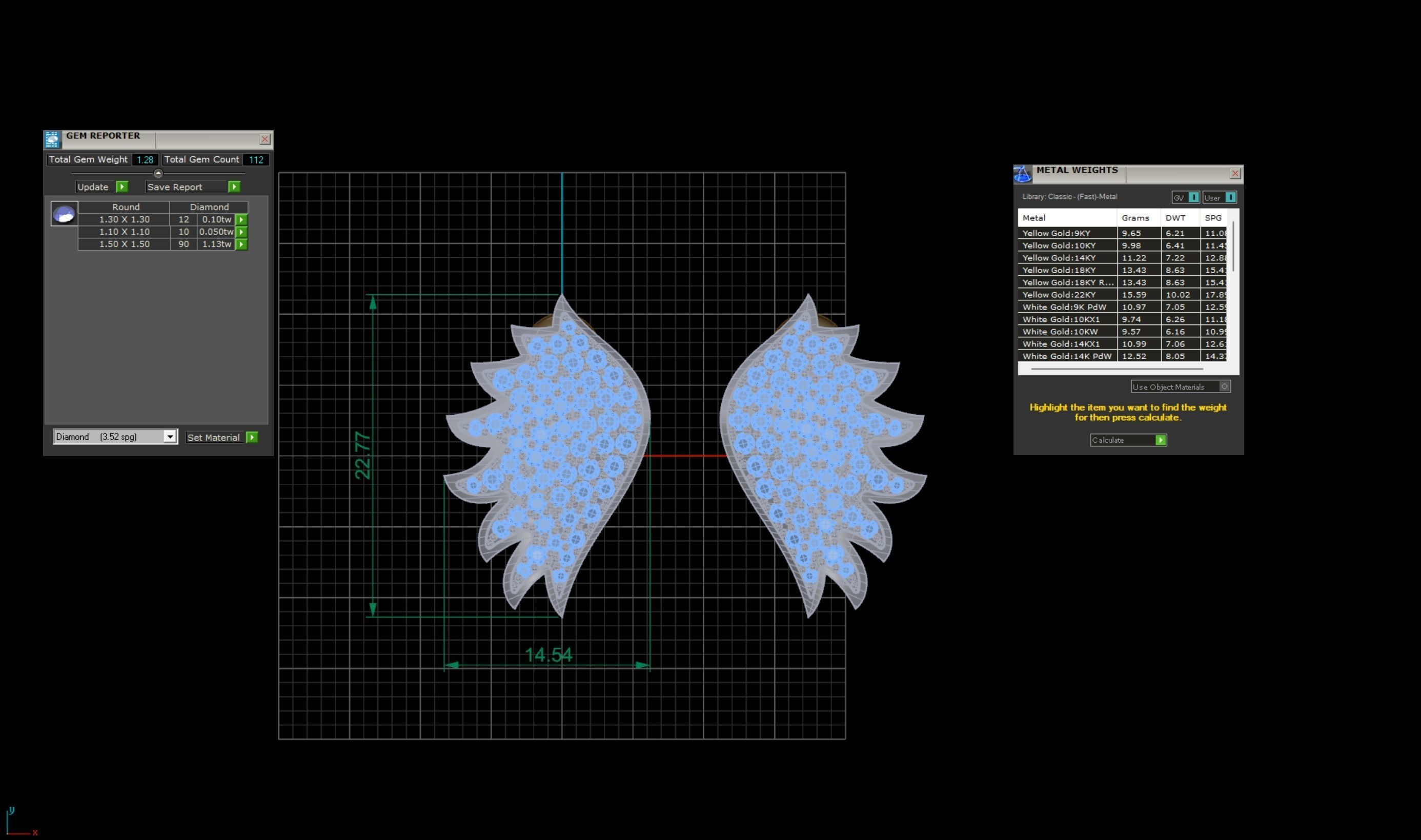 Wings Earrings 3D print model_6