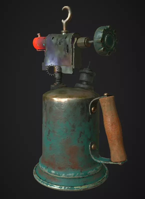 Torch gas lighter Low-poly 3D model_0