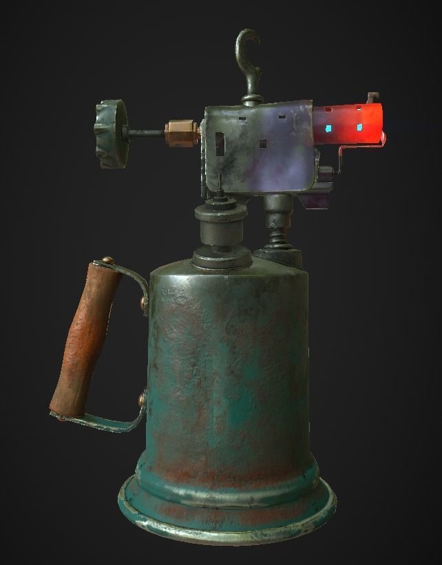 Torch gas lighter Low-poly 3D model_2