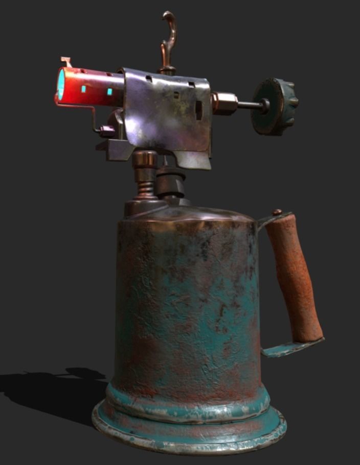 Torch gas lighter Low-poly 3D model_15