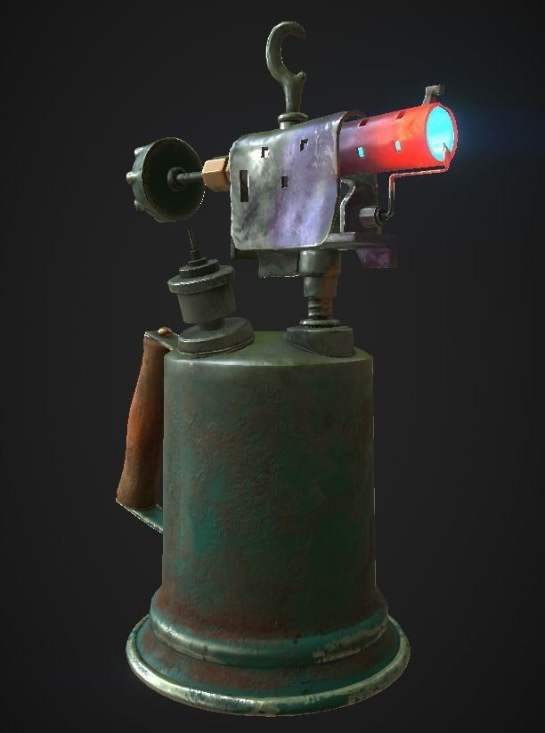 Torch gas lighter Low-poly 3D model_4