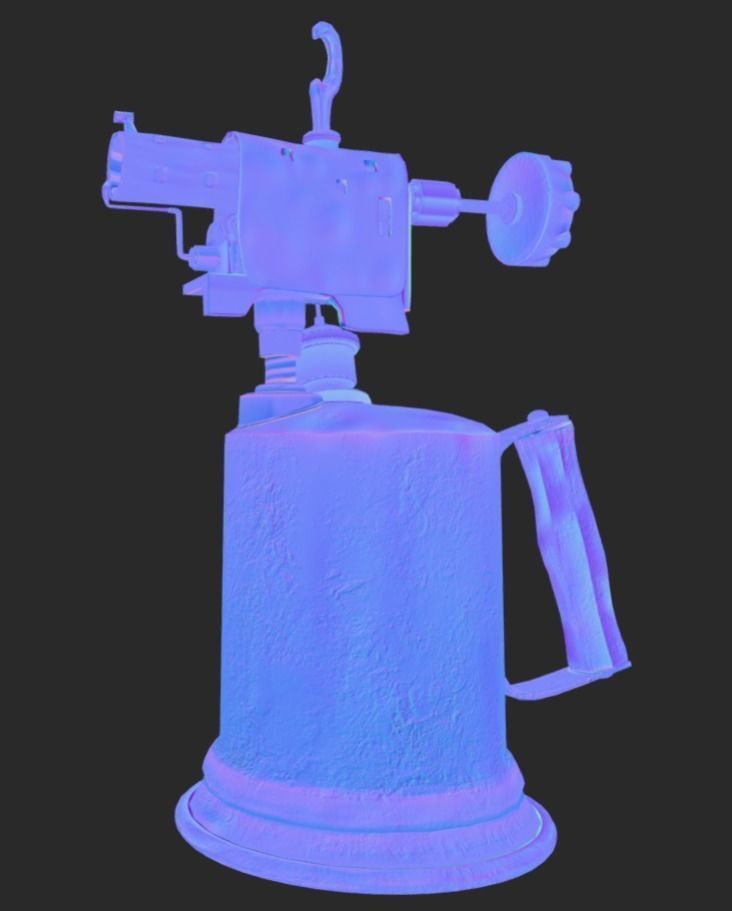 Torch gas lighter Low-poly 3D model_9