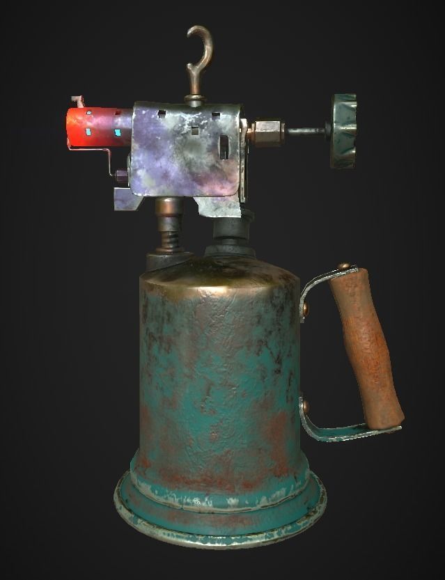 Torch gas lighter Low-poly 3D model_3