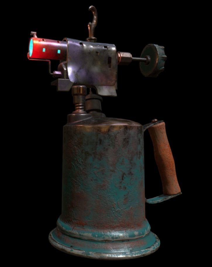 Torch gas lighter Low-poly 3D model_14